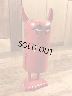 レッドデビルのポップシーズの60年代ビンテージウッドトイ