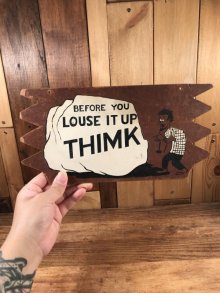 他の写真3: “Before You Louse It Up Thimk” Message Wood Board Sign　メッセージ　ビンテージ　ウッドボード　壁掛け　60年代