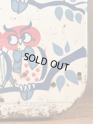 Tin製のフクロウが描かれた50〜60’sヴィンテージミニアイロン台