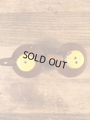 リトルブラウンジャグの陶器製の50〜60年代ビンテージ塩コショウ入れ