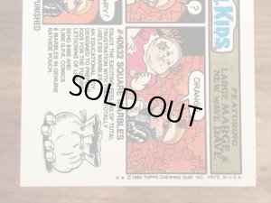 トップス社製のガーベッジペイルキッズの80年代ビンテージステッカーカード