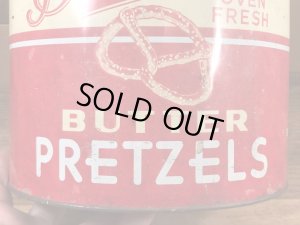 Bachmanのプレッツェルが入っていた50年代ビンテージブリキ缶