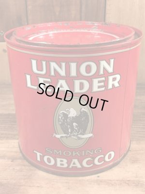 Union Leaderのタバコが入っていた50年代ビンテージブリキ缶