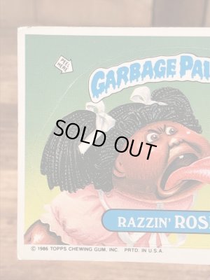 トップス社製のガーベッジペイルキッズの80年代ビンテージステッカーカード