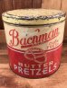 Bachmanのプレッツェルが入っていた50年代ビンテージブリキ缶