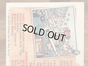 トップス社製のガーベッジペイルキッズの80年代ビンテージステッカーカード