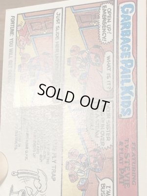 トップス社製のガーベッジペイルキッズの80年代ビンテージステッカーカード