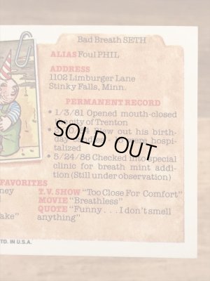 Topps社製のガーベッジペイルキッズの80’sヴィンテージカードシール