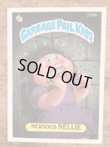 Topps Garbage Pail Kids “Nervous Nellie” Sticker Card 215b　ガーベッジペイルキッズ　ビンテージ　ステッカーカード　80年代