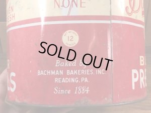 Bachmanのプレッツェルが入っていた50年代ビンテージブリキ缶