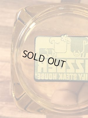 アメリカのシズラーステーキハウスのガラス製の70年代ビンテージ灰皿