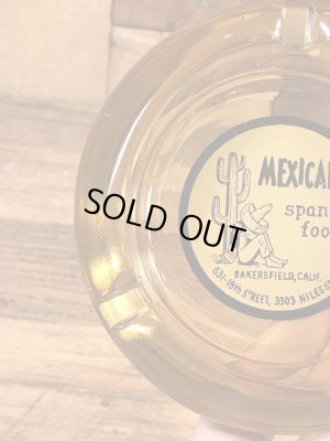 アメリカのレストランのガラス製の70’sヴィンテージアシュトレイ