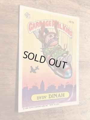 トップス社製のガーベッジペイルキッズの80年代ビンテージステッカーカード