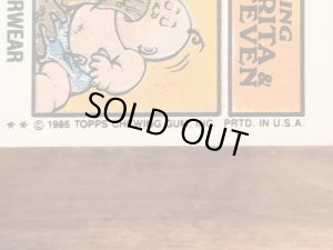 トップス社製のガーベッジペイルキッズの80年代ビンテージステッカーカード
