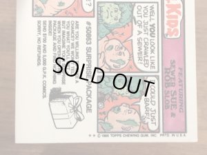 トップス社製のガーベッジペイルキッズの80年代ビンテージステッカーカード