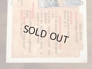 トップス社製のガーベッジペイルキッズの80年代ビンテージステッカーカード