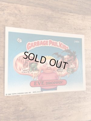 トップス社製のガーベッジペイルキッズの80年代ビンテージステッカーカード