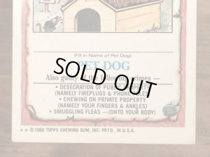 トップス社製のガーベッジペイルキッズの80年代ビンテージステッカーカード