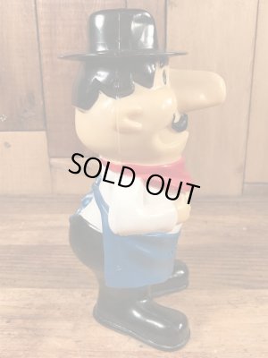 企業キャラクターのピザハットの70年代ビンテージ貯金箱フィギュア