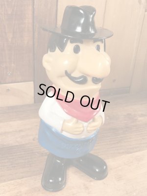 企業キャラクターのピザハットの70年代ビンテージ貯金箱フィギュア