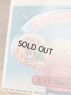 トップス社製のガーベッジペイルキッズの80年代ビンテージステッカーカード