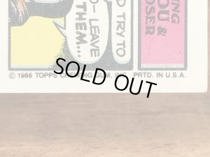 トップス社製のガーベッジペイルキッズの80年代ビンテージステッカーカード