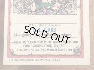 トップス社製のガーベッジペイルキッズの80年代ビンテージステッカーカード
