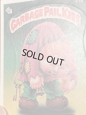 トップス社製のガーベッジペイルキッズの80年代ビンテージステッカーカード