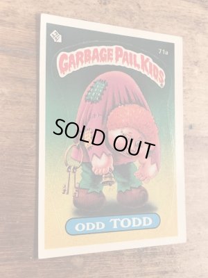 トップス社製のガーベッジペイルキッズの80年代ビンテージステッカーカード