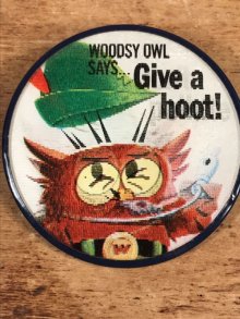 他の写真1: Woodsy Owl “Says Give A Hoot! Don't Pollute!” Lenticular Badge　ウッジーオウル　ビンテージ　バッジ　レンチキュラー　60〜70年代