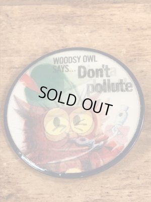 アドバタイジングキャラクターのWoodsy Owlの60〜70’sヴィンテージレンチキュラーバッチ