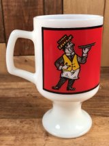 Federal “Ken's Pizza” Milk Glass Footed Mug　ケンズピザ　ビンテージ　フッテッドマグ　フェデラル　70年代