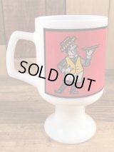 Federal “Ken's Pizza” Milk Glass Footed Mug　ケンズピザ　ビンテージ　フッテッドマグ　フェデラル　70年代