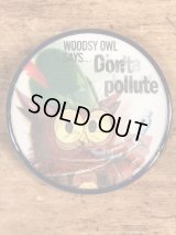 Woodsy Owl “Says Give A Hoot! Don't Pollute!” Lenticular Badge　ウッジーオウル　ビンテージ　バッジ　レンチキュラー　60〜70年代