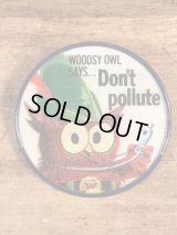 Woodsy Owl “Says Give A Hoot! Don't Pollute!” Lenticular Badge　ウッジーオウル　ビンテージ　バッジ　レンチキュラー　60〜70年代