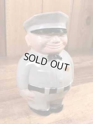 企業キャラクターのTV Joeファットマンの50〜60年代ビンテージ貯金箱フィギュア