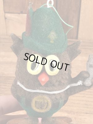 企業キャラクターのウッジーオウルの70年代ビンテージオーナメントドール