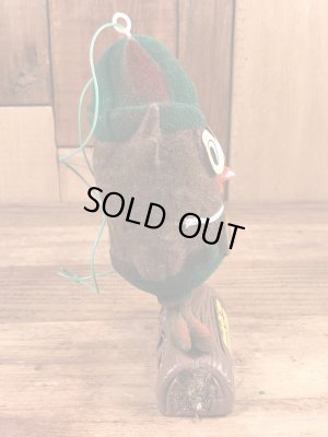 企業キャラクターのウッジーオウルの70年代ビンテージオーナメントドール