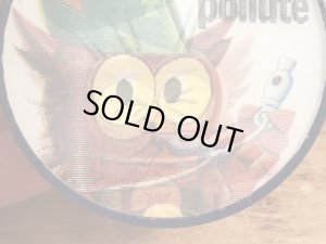 ウッジーオウル　ヴィンテージ　缶バッジ　アドバタイジングキャラクター　レンチキュラー