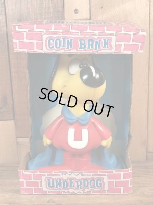 アンダードッグのプラスチック製の90年代ビンテージ貯金箱フィギュア