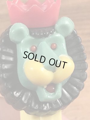 アニマルシリーズのLion with Crownの70’sヴィンテージ足無しPezディスペンサー