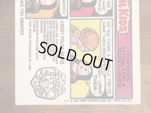 トップス社製のガーベッジペイルキッズの80年代ビンテージステッカーカード