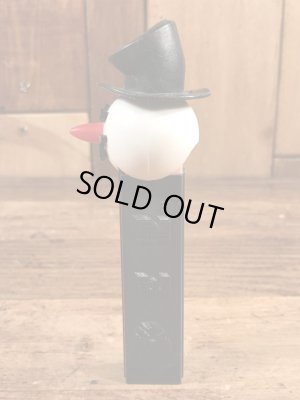 黒色のスノーマンの70’sヴィンテージ足無しPezディスペンサー