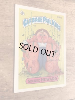 トップス社製のガーベッジペイルキッズの80年代ビンテージステッカーカード