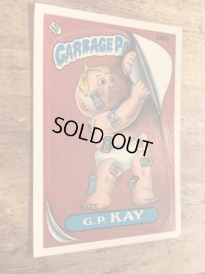 トップス社製のガーベッジペイルキッズの80年代ビンテージステッカーカード