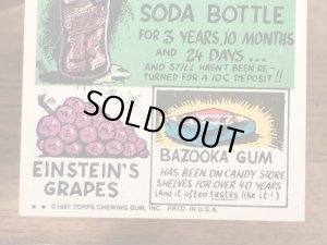 トップス社製のガーベッジペイルキッズの80年代ビンテージステッカーカード