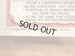 トップス社製のガーベッジペイルキッズの80年代ビンテージステッカーカード