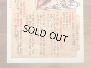 トップス社製のガーベッジペイルキッズの80年代ビンテージステッカーカード