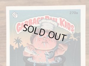 トップス社製のガーベッジペイルキッズの80年代ビンテージステッカーカード