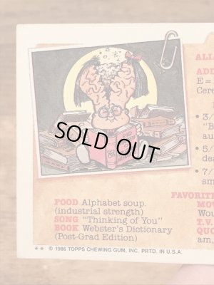 トップス社製のガーベッジペイルキッズの80年代ビンテージステッカーカード